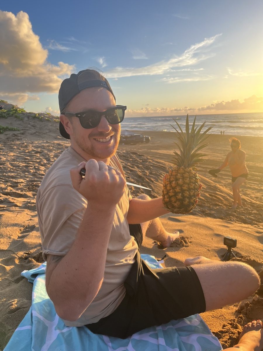 Benne mit frischer Ananas am Polihale State Park
