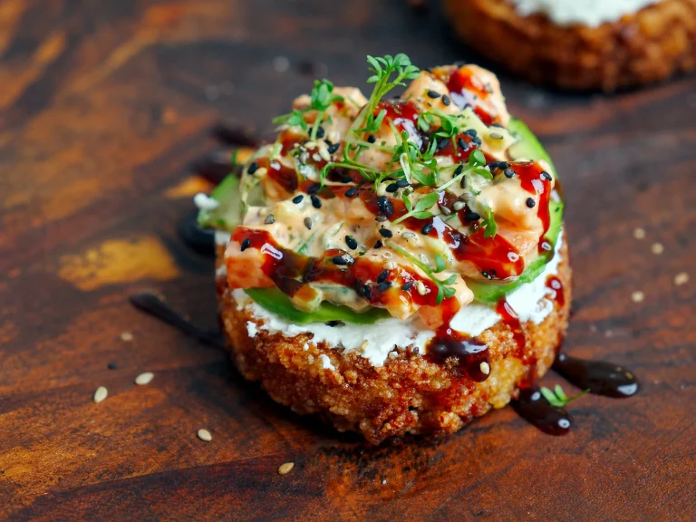 Crispy Sushi Rice Bites mit Frischkäse